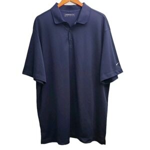 Nike Golf Polo Shirt Men's 2XL Dri-Fit Athletic Performance Navi Blue Excellent
